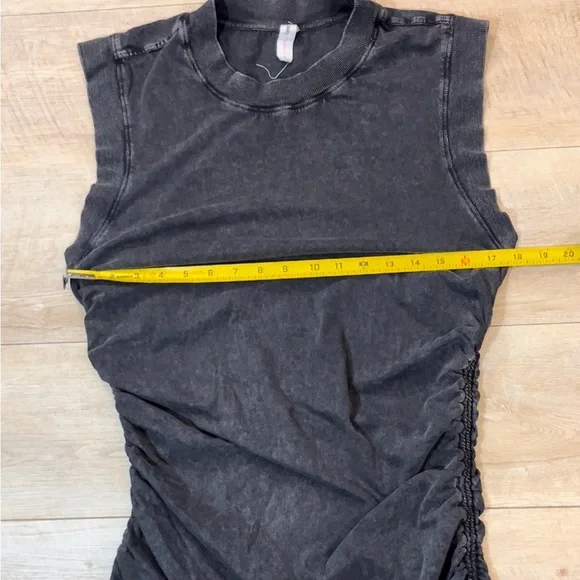 Anthropologie Daily Practice Sleeveless Ruched Faded Black Dress Size XL - Picture 6 of 8